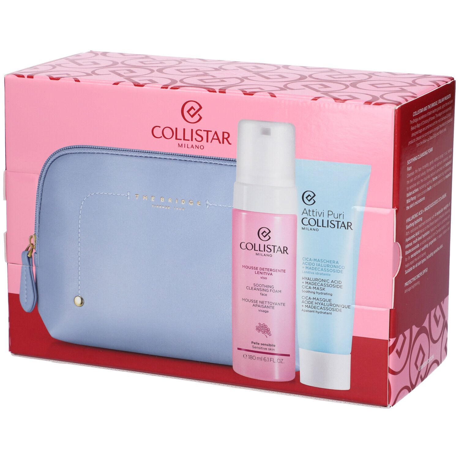 Collistar Cofanetto Attivi Puri - Cica-Maschera + Mousse Detergente + Beauty-Bag The Bridge