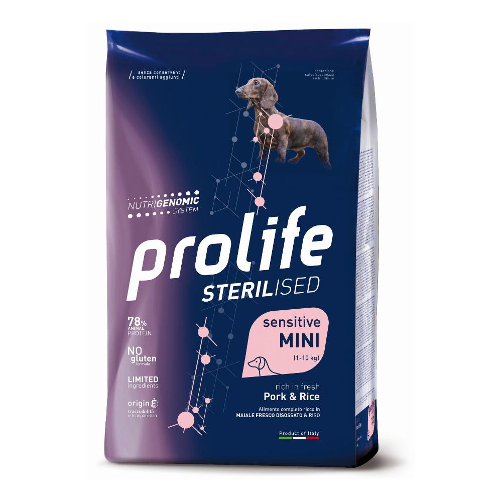 PROLIFE CANE STERILISED SENSITIVE MINI MAIALE RISO 600GR — confronto prezzi