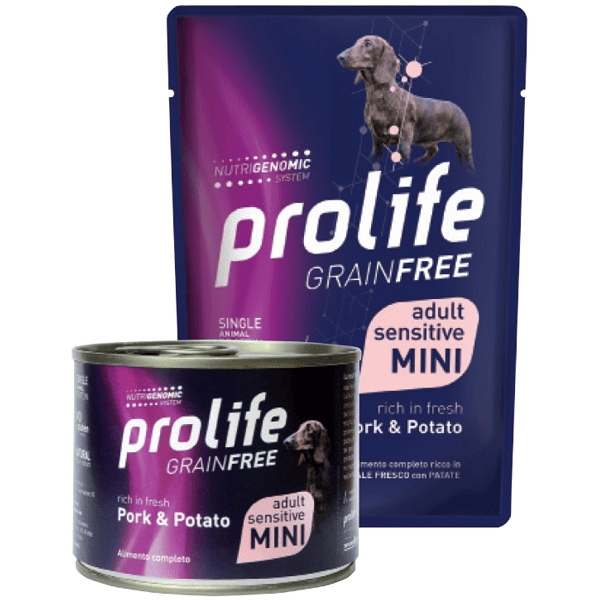 Prolife Cane Grain Free Sensitive Adulto Mini Maiale & Patate Busta 100 Gr — confronto prezzi