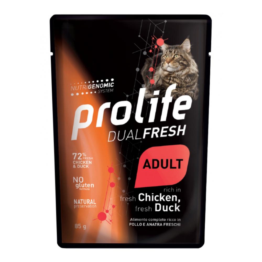 Prolife Gatto Dual Fresh Adulto Pollo &amp; Anatra Busta 85 Gr