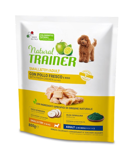 Trainer Cane Natural Adulto Small&amp;Toy Pollo &amp; Riso 800 Gr