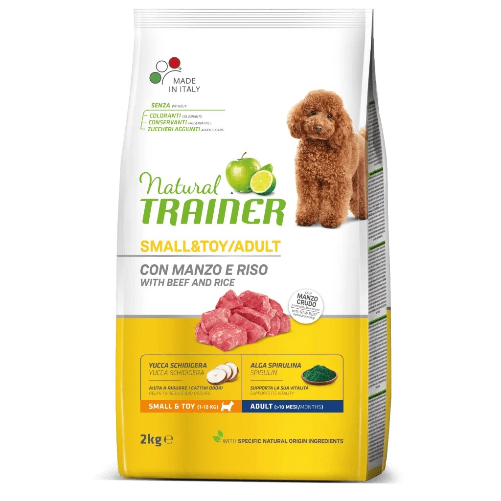 Trainer Cane Natural Adulto Small&amp;Toy Manzo &amp; Riso 2 Kg