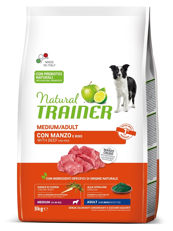 Natural Trainer Dog Medium Adult Manzo Riso 3 Kg — confronto prezzi