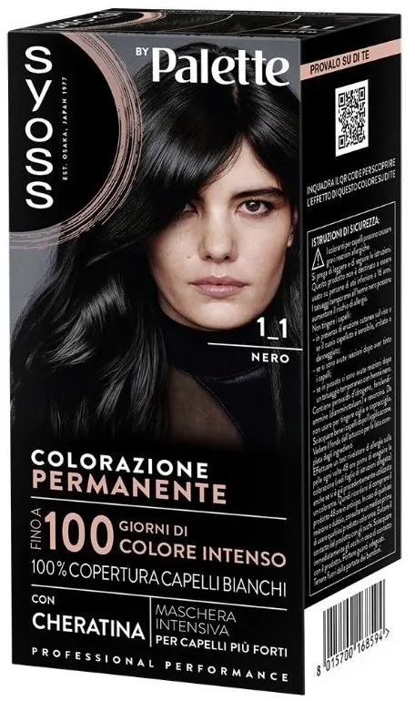 Syoss By Palette 1_1 Nero Colorazione Permanente Con Cheratina
