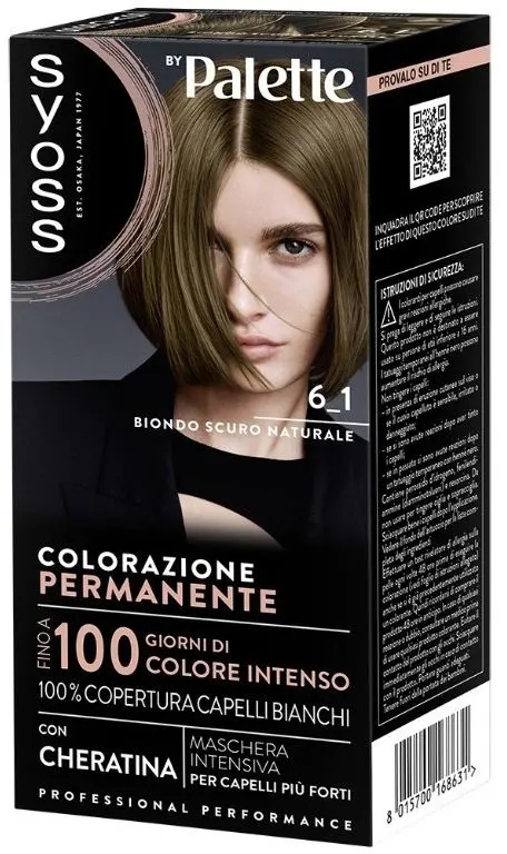 SYOSS BY PALETTE - COLORAZIONE PERMANENTE CON CHERATINA 6_1 BIONDO SCURO