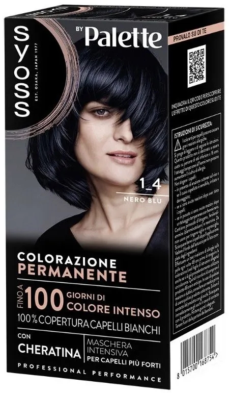Syoss By Palette 1_4 Nero Blu Colorazione Permanente Con Cheratina