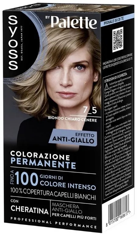 Syoss By Palette 7_5 Biondo Chiaro Cenere Colorazione Permanente Con Cheratina