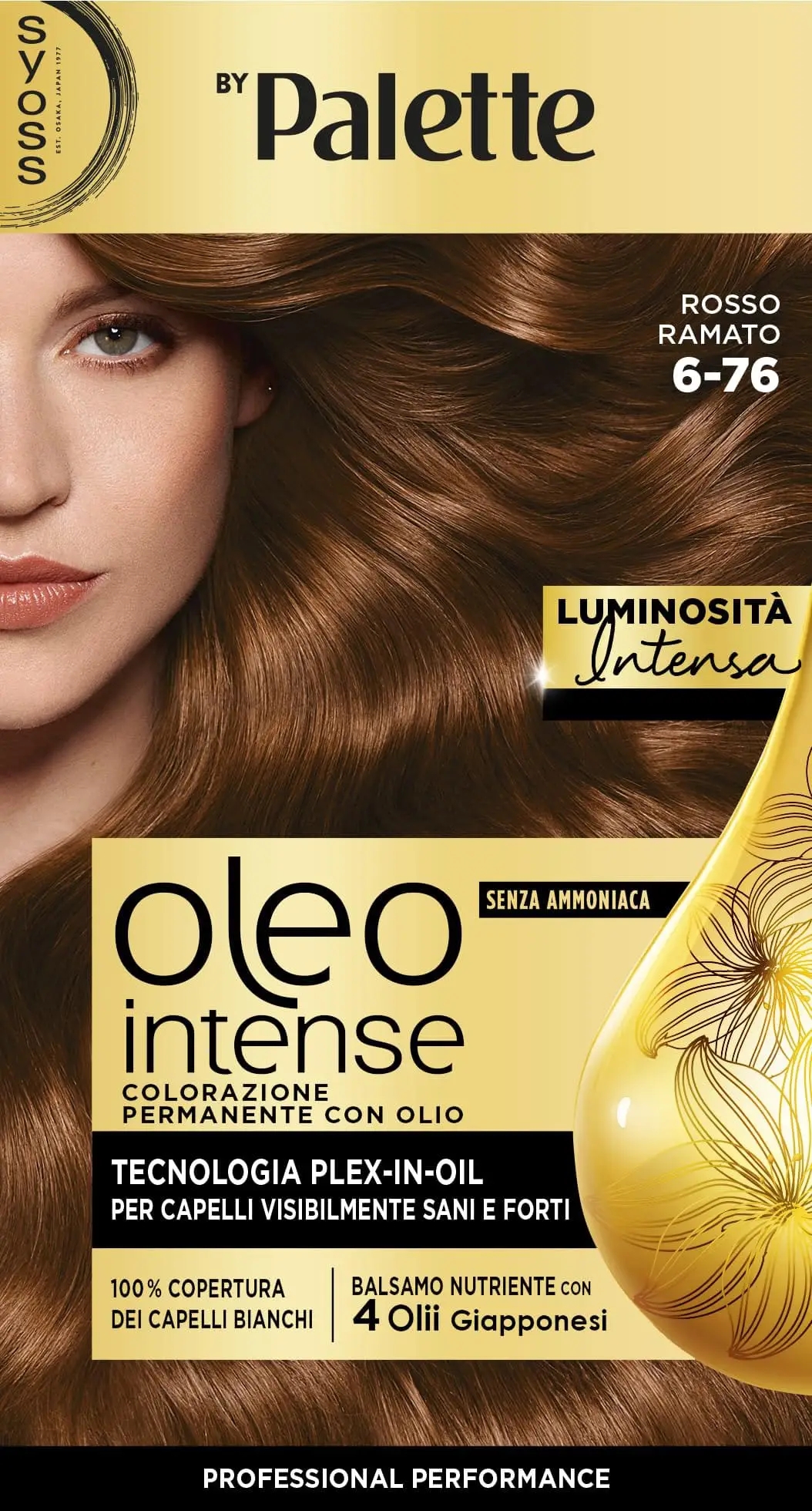 SYOSS BY PALETTE - OLEO INTENSE COLORAZIONE PERMANENTE CON OLIO 6_76 ROSSO RAMATO