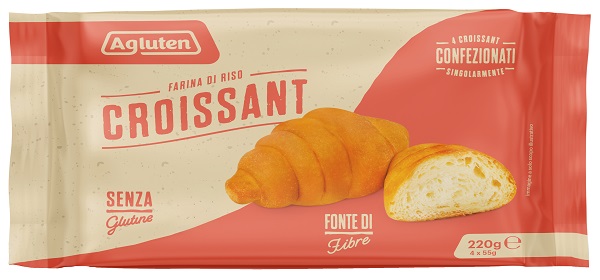 Agluten croissant classici 4 pezzi da 50 g latte delattosato