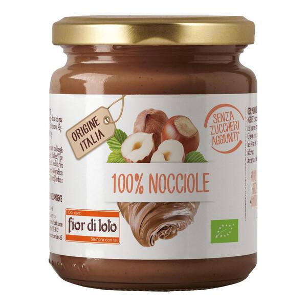 Fior Di Loto Crema 100% Nocciole Tostate Biologica Senza Zuccheri Aggiunti 200g