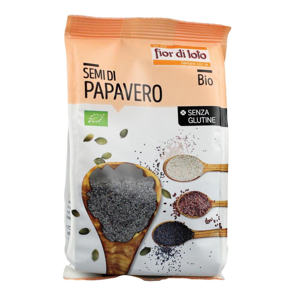 Fior di Loto Semi di papavero Baule Volante - Semi bio senza glutine per prodotti da forno, 150 g
