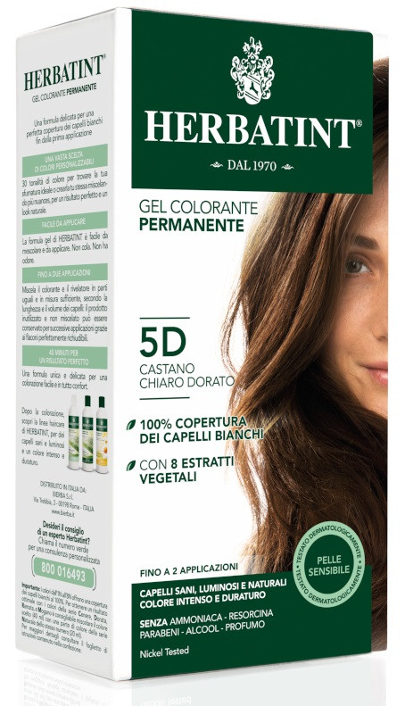 Herbatint Tintura Naturale Capelli 5D Castano Chiaro Dorato