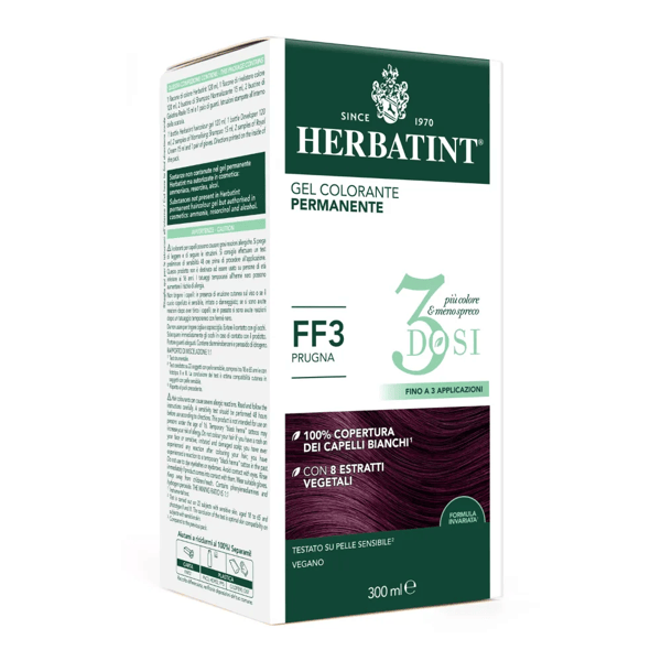 Herbatint Tintura Capelli Gel Permanente 3Dosi FF3 Prugna 300 ml