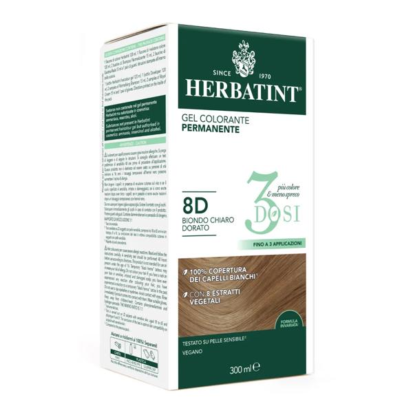 Herbatint Tintura Capelli Gel Permanente 3Dosi 8D Biondo Chiaro Dorato 300 ml — confronto prezzi