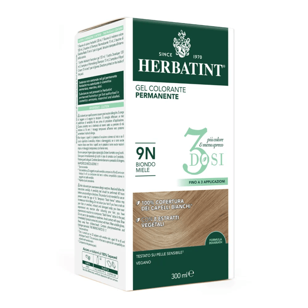 Herbatint Tintura Capelli Gel Permanente 3Dosi 9N Biondo Miele 300 ml