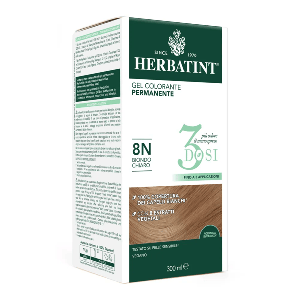 Herbatint Tintura Capelli Gel Permanente 3Dosi 8N Biondo Chiaro 300 ml — confronto prezzi