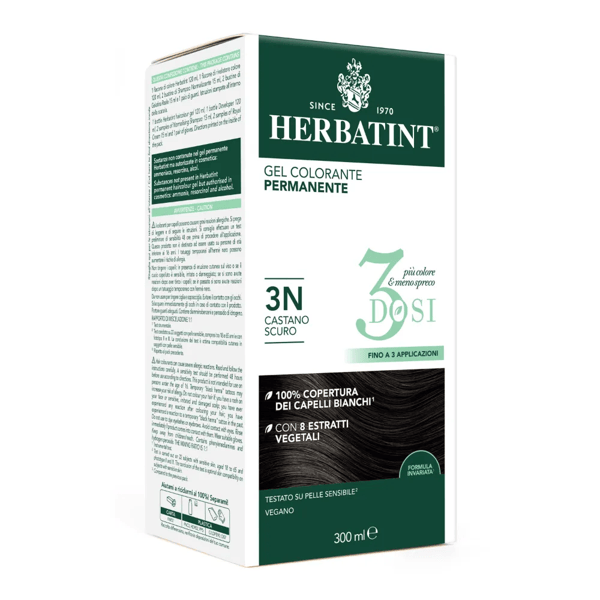 Herbatint Tintura Capelli Gel Permanente 3Dosi 3N Castano Scuro 300 ml — confronto prezzi