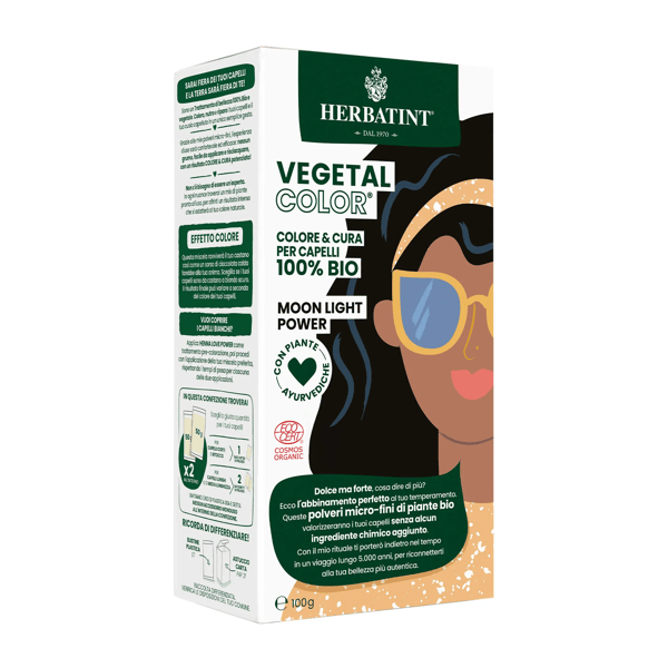Herbatint Vegetal Color Moon Light Power Colorazione Naturale Capelli Neri 100 gr