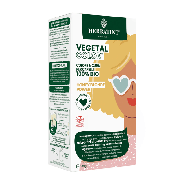 Herbatint Vegetal Color Honey Blonde Power Colorazione Naturale Capelli Biondi 100 gr