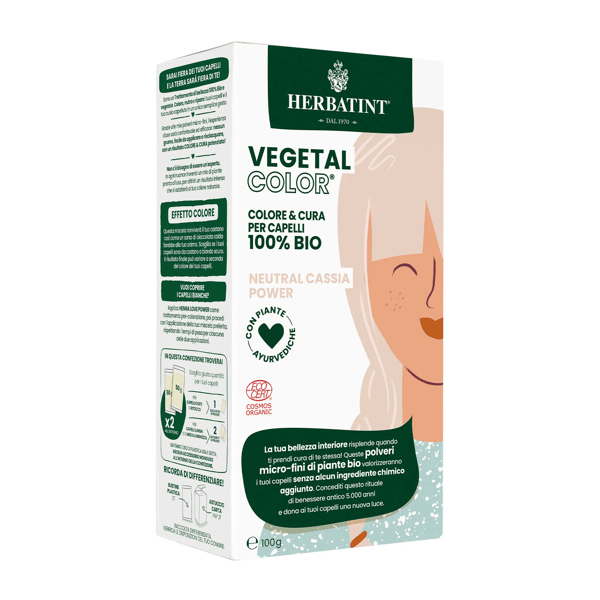 Herbatint Vegetal Color Neutral Cassia Power Colorazione Naturale Capelli Bianchi 100 gr