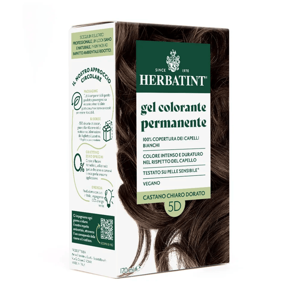 Herbatint Gel Colorante Permanente Castano Chiaro Dorato 5D 170 ml