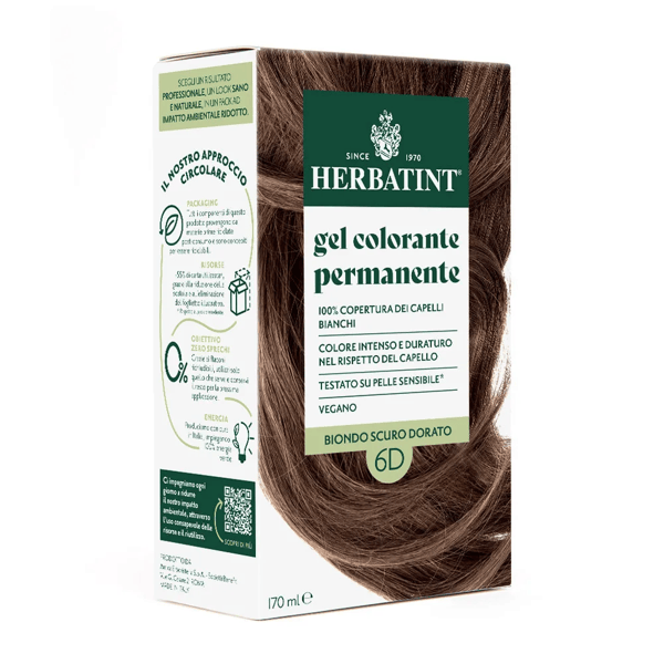 Herbatint Tintura Capelli Gel Permanente 6D Biondo Scuro Dorato 170 ml