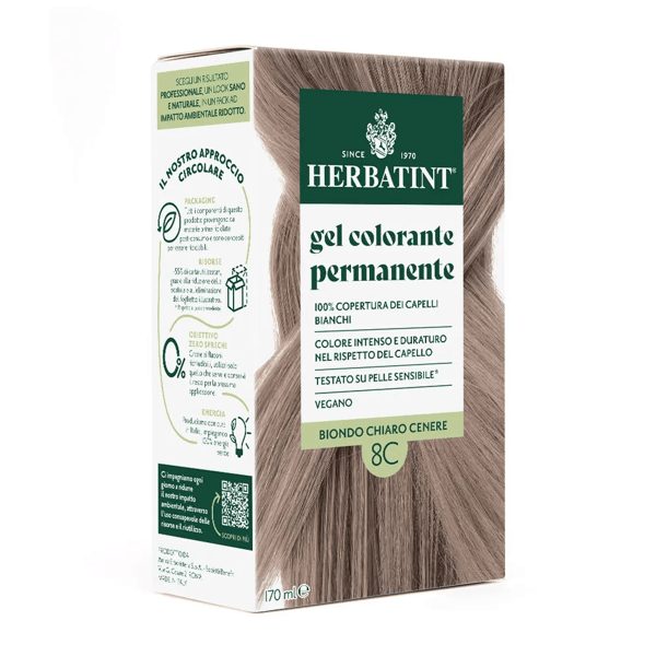 Herbatint Tintura Capelli Gel Permanente 8C Biondo Chiaro Cenere 170 ml — confronto prezzi