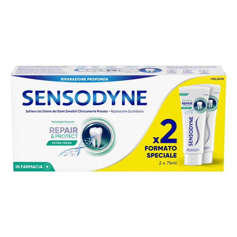 Sensodyne Repair & Protect Extra Fresh - Dentifricio per denti sensibili, 2 x 75 ml — confronto prezzi