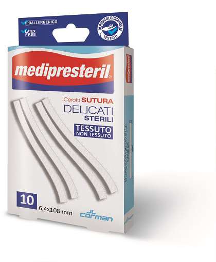 Cerotto Per Sutura Medipresteril Delicati Tessuto Non Tessuto 6,4 X108 Mm 10 Pezzi