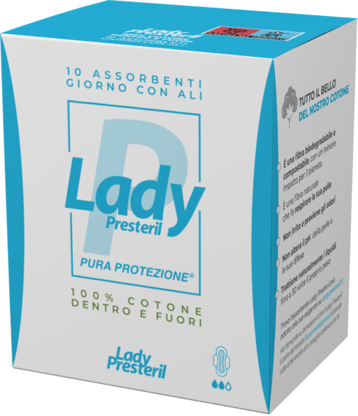 Presteril Lady Cotton Giorno Assorbenti Con Ali 10 Pezzi