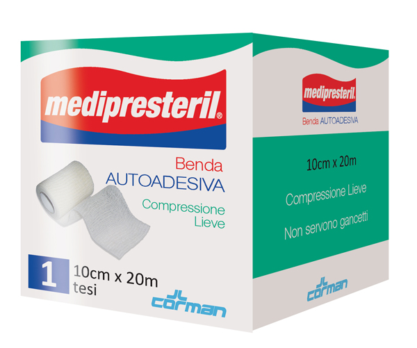PRESTERIL Benda elastica autoadesiva 10 cm x 20 m tesi 1 pz Cerotto