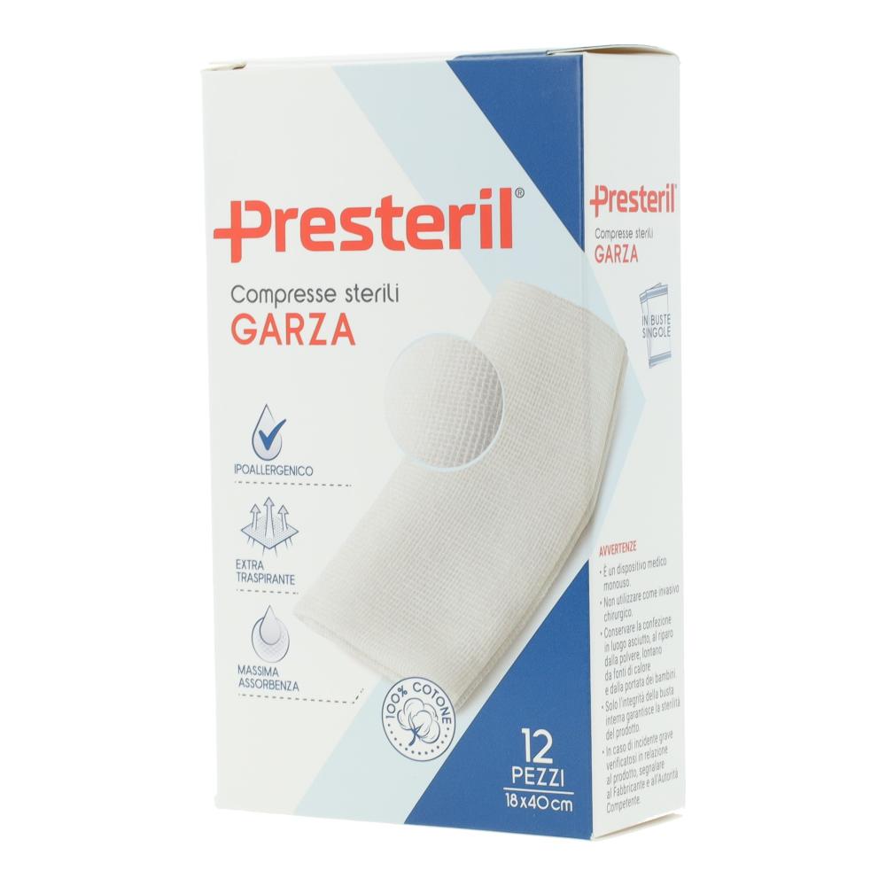 Garza compressa medipresteril 12/8 fu 18x40cm 12 pezzi