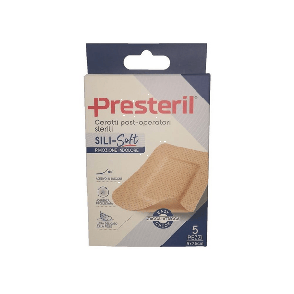 Presteril Cerotti Post Operatori Sili Soft Skin 5X7,5 Cm 5 Pezzi