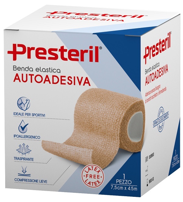 Benda elastica autoadesiva latex free presteril cm 7,5x4,5 m tesi skin