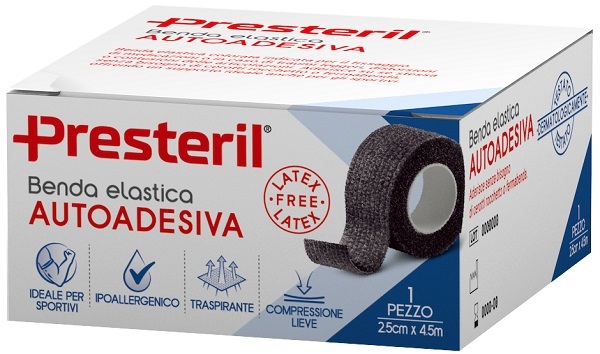 Presteril Benda Elastica Autoadesiva 2,5cm x 4,5m colore Nero — confronto prezzi