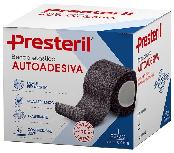 Presteril Benda Elastica Autoadesiva 5cm x 4,5m colore Nero