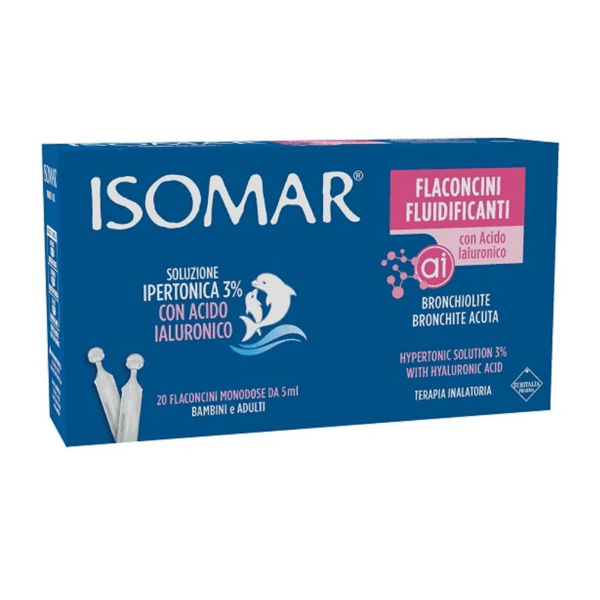 Isomar Soluzione Ipertonica 3% con Acido Ialuronico 20 Flaconcini 5ml Aerosol