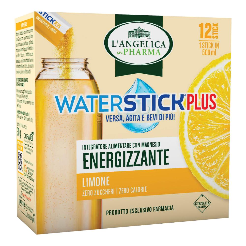 L'angelica waterstick plus energizzante te al limone 12 stick zero zuccheri senza glutine naturalmente privo di lattosio