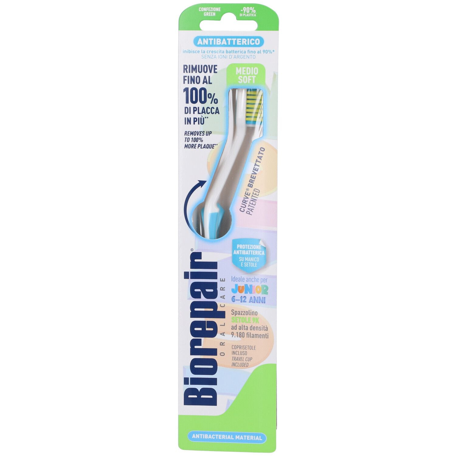 Biorepair Spazzolino Curve Junior 7-14 Anni Setole Medio-Morbide 1 Pezzo — confronto prezzi