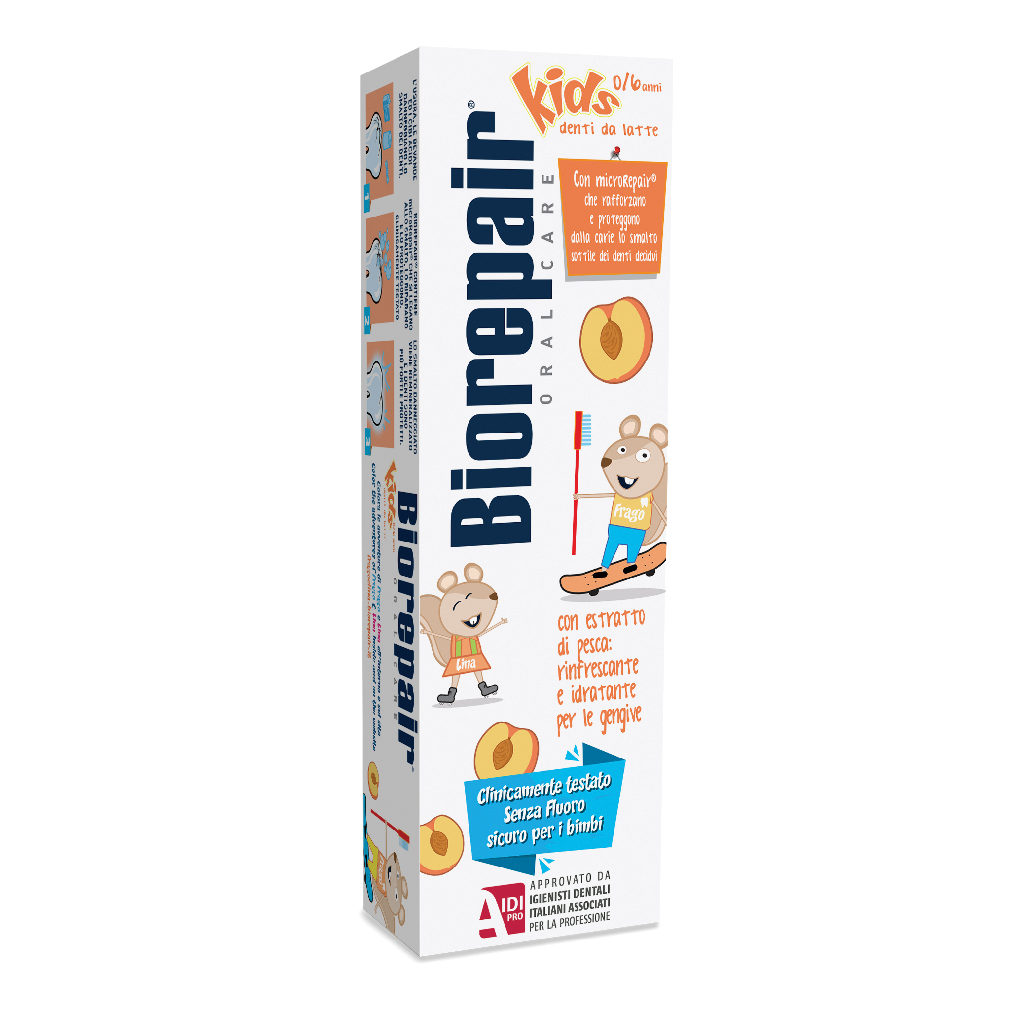Biorepair Kids - Dentifricio per Bambini 0-6 anni gusto Pesca, 50ml