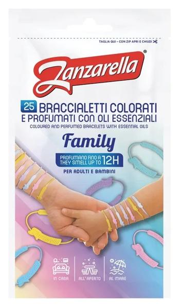 Zanzarella Family Braccialetti Antizanzare Colorati 25 Pezzi