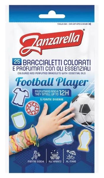 Zanzarella Football Player Braccialetti Profumati Antizanzare 25 Pezzi