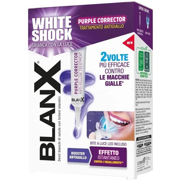 Blanx White Shock Purple Siero Sbiancante Antigiallo 20 Ml + Led Bite