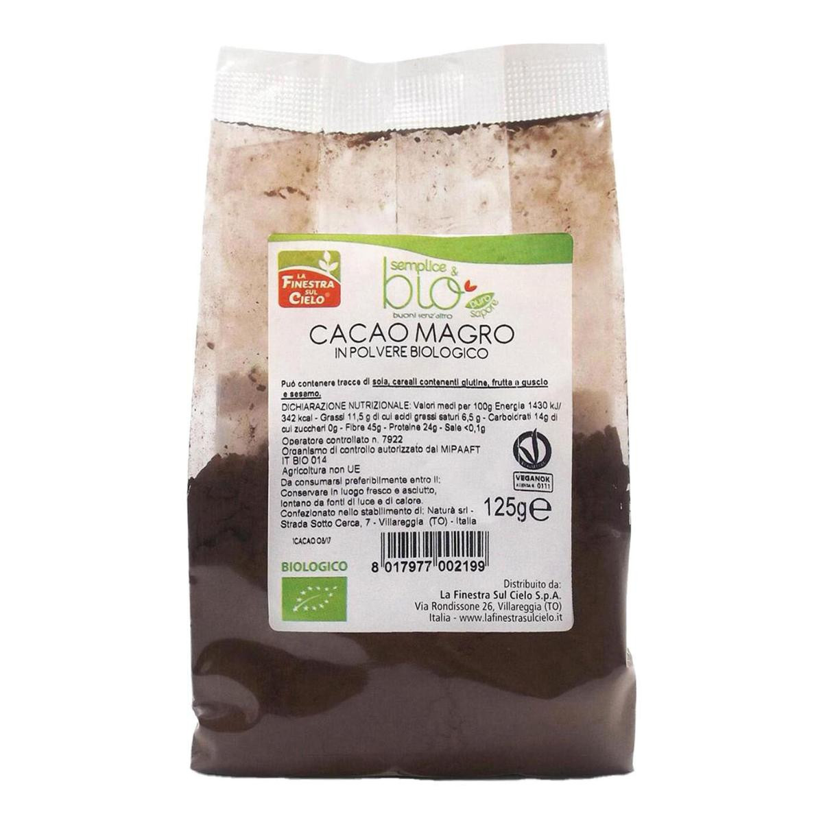 La Finestra Sul Cielo Cacao Magro Bio 125 G — confronto prezzi