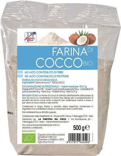 La Finestra Sul Cielo Farina di Cocco BIO ad Alto Contenuto di Fibra, 500g — confronto prezzi