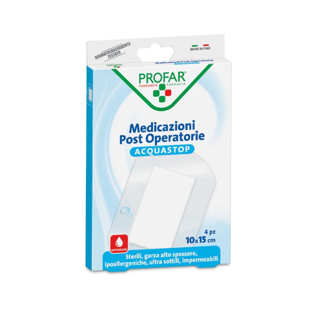 Profar Acquastop - Medicazione Post Operatoria 10 x 15 Cm, 4 medicazioni