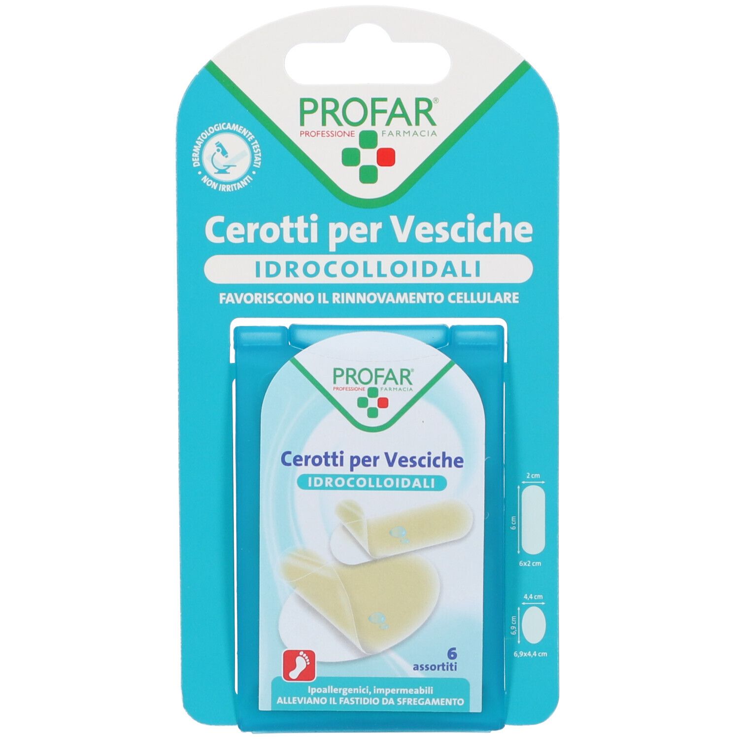 Profar Cerotti per Vesciche Idrocolloidali Assortiti 6 Pezzi pz Cerotto