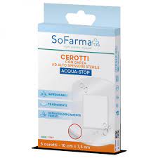 Sofarmapiù Cerotti Acqua-Stop 5 Pezzi 10x7,5cm - Protezione e Guarigione Ottimali per Ferite e Tagli
