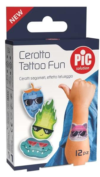 Pic Solution Tattoo Fun 12 Pezzi Cerotti Sagomati Effetto Tatuaggio per Bambini