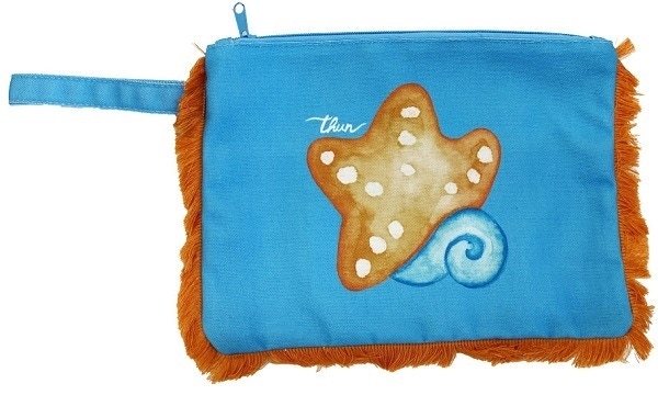 Thun Pochette Pochette blu con motivo marino e laccetto da polso, 1 pochette — confronto prezzi